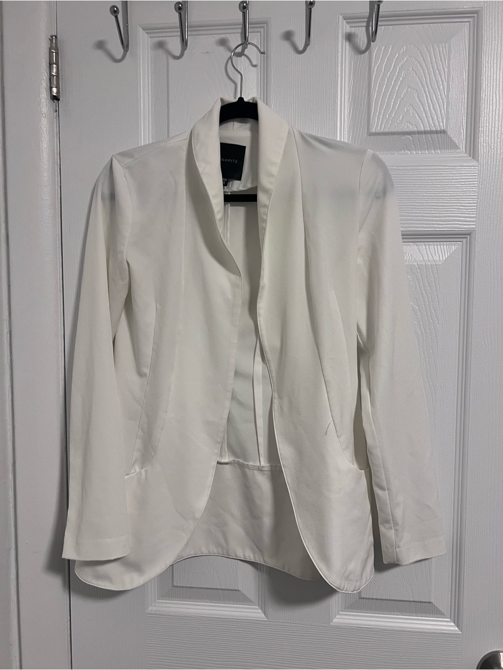 Dynamite White Open-Front Tailored Blazer